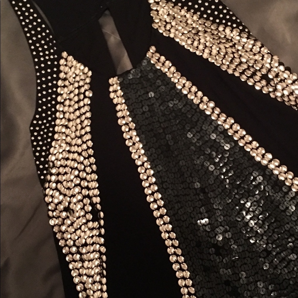 Bebe black studded tank